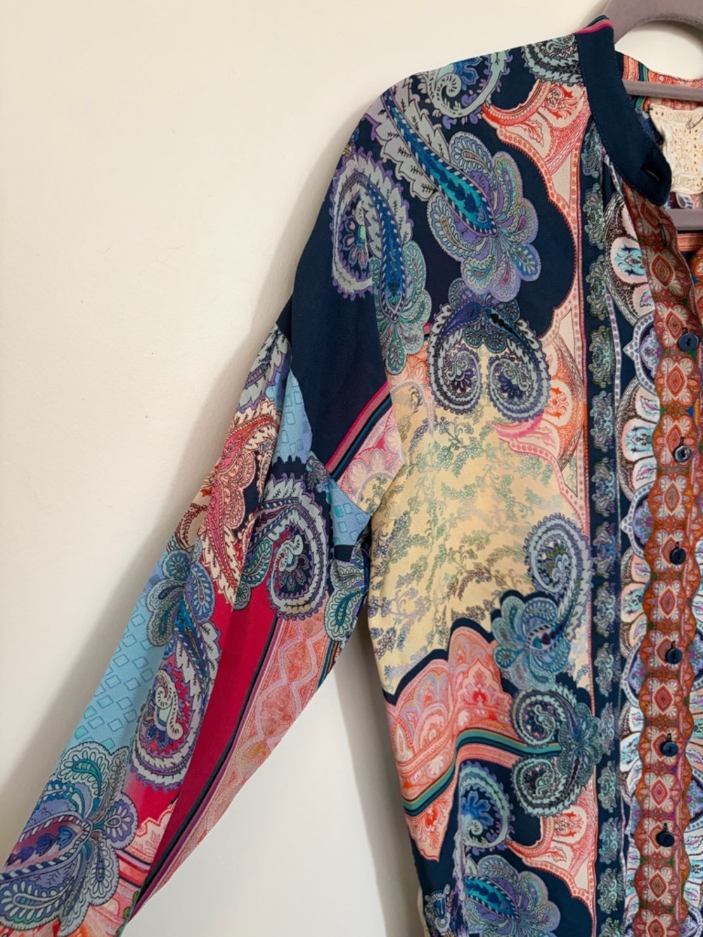 Johnny Was Onda button-down blouse 
colorful paisley - 2XS - Picture 7 of 10